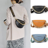 Chain Women Fanny Pack Leather Waist Bag Shoulder Crossbody Chest Bags