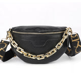 Chain Women Fanny Pack Leather Waist Bag Shoulder Crossbody Chest Bags