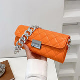 Thick Chain Women Small Square Bag Handbag Purse Shoulder Bag Ins Un