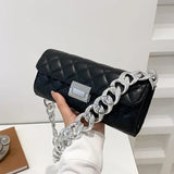 Thick Chain Women Small Square Bag Handbag Purse Shoulder Bag Ins Un