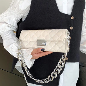 Thick Chain Women Small Square Bag Handbag Purse Shoulder Bag Ins Un
