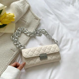 Thick Chain Women Small Square Bag Handbag Purse Shoulder Bag Ins Un