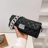 Thick Chain Women Small Square Bag Handbag Purse Shoulder Bag Ins Un