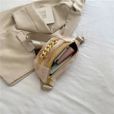 Thick Chain Women's Fanny Pack PU Leather Waist Bag