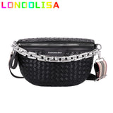 Plaid PU Leather Fanny Pack Waist Bag Shoulder Crossbody Chest Bags