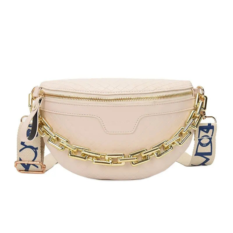Plaid PU Leather Fanny Pack Waist Bag Shoulder Crossbody Chest Bags