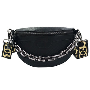 Plaid Leather Waist Bag Shoulder Crossbody Chest Bags for Women