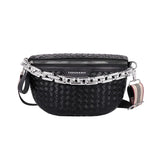 Plaid Leather Waist Bag Shoulder Crossbody Chest Bags for Women