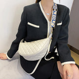 Plaid Leather Waist Bag Shoulder Crossbody Chain Fanny Pack for Women