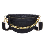 Thick Chain Women's Fanny Pack Plaid Leather Waist Bag