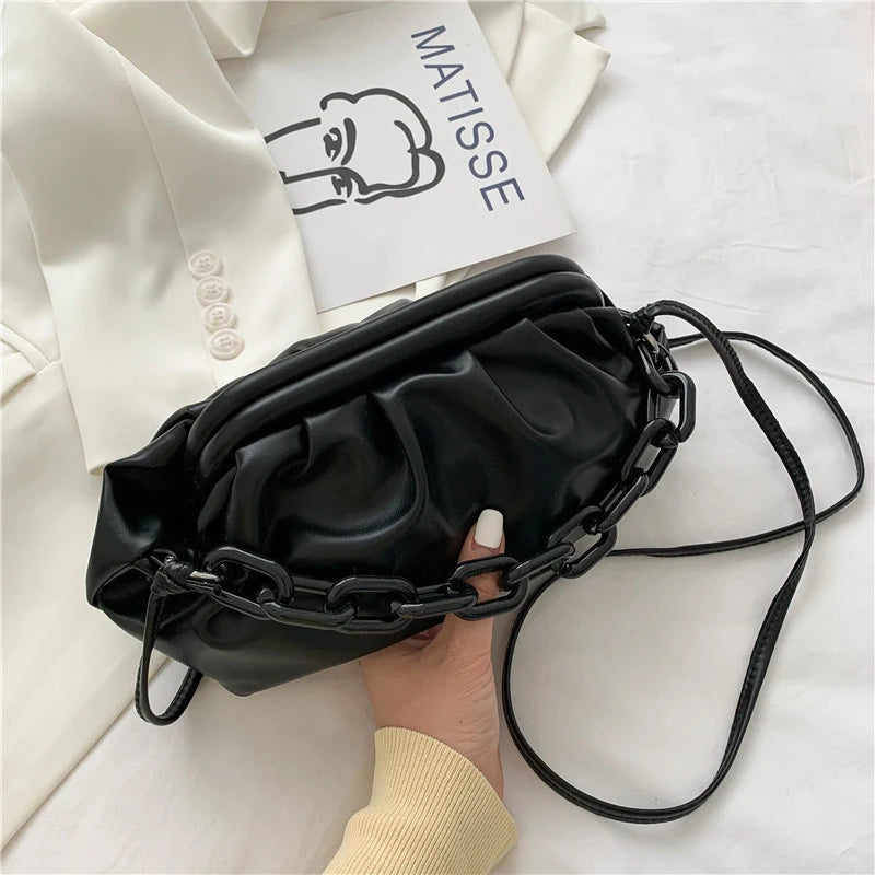 Thick Chains Dumpling Clip Purse Underarm Shoulder Bag