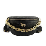 Thick Chains Leather Waist Bag Shoulder Chest Bags Women Fanny Packs