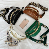 Thick Chains Leather Waist Bag Shoulder Chest Bags Women Fanny Packs
