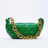 Quilted Lady Bag Green Hobo Bags Shoulder Bags