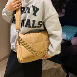 Thick Chain Totes Shoulder Bag Women Handbag Winter Crossbody Bags
