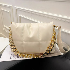 Thick Chain Totes Shoulder Bag Women Handbag Winter Crossbody Bags