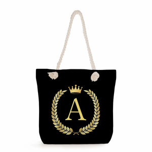 Thick Rope Shoulder Bag Crown Series Print Handbags Casual Totebags for Women