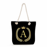 Thick Rope Shoulder Bag Crown Series Print Handbags Casual Totebags for Women
