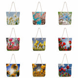 Floral Print Shoulder Bag High Capacity Tote