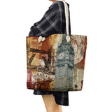 Eiffel Tower Print Shoulder Bag Eco Reusable Shopping Handbag