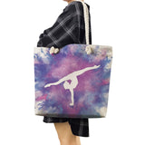 Thick Rope Tote Bags Watercolor Gymnastics Art Print Shoulder Bags