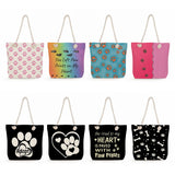 Dog Paw Printed Shoulder Bag for Women - High Capacity Tote Bags