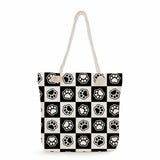 Dog Paw Printed Shoulder Bag for Women - High Capacity Tote Bags