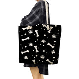 Dog Paw Printed Shoulder Bag for Women - High Capacity Tote Bags