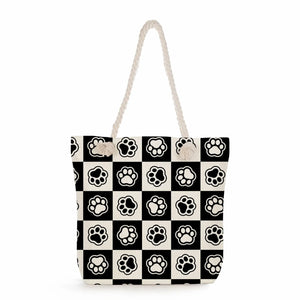 Dog Paw Printed Casual Handbags for Women