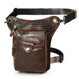 Soft Leather Men Crossbody Sling Bag Fanny Waist Belt Pack Leg Drop Bag