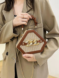 Thicke Chain Women's Shoulder Bag Pleated Top Handle Contrast Handbags