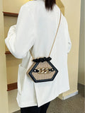 Thicke Chain Women's Shoulder Bag Pleated Top Handle Contrast Handbags