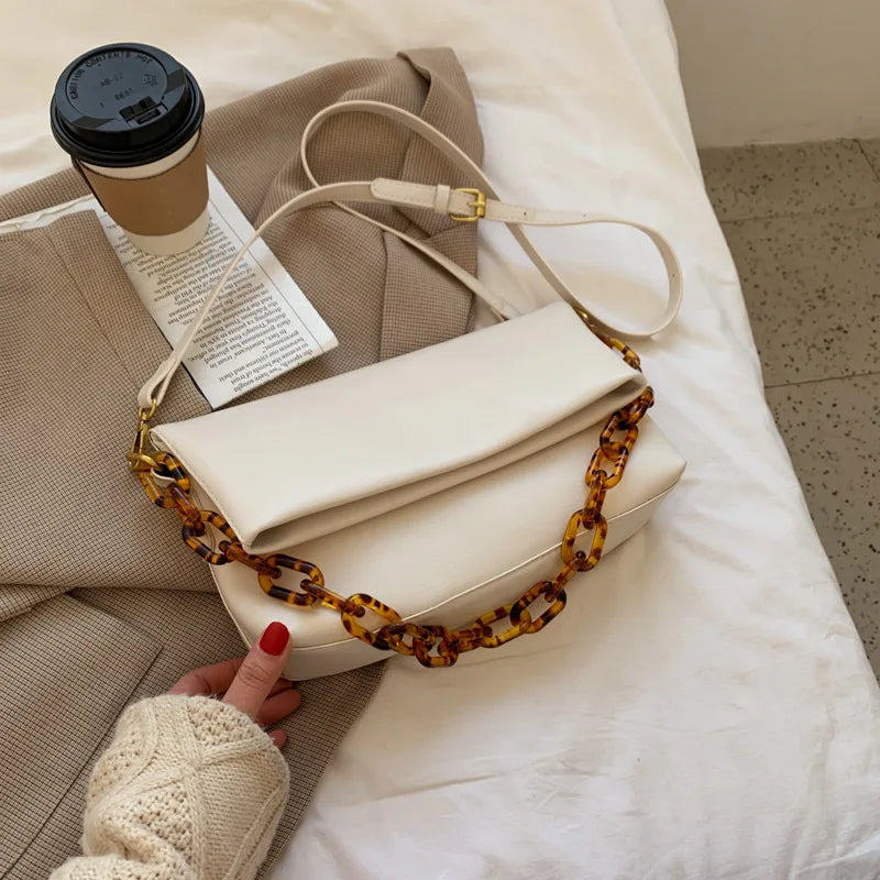 Acrylic Chain Shoulder Bag for Women Handbag Crossbody Tote