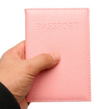Lychee Pattern Passport Clip PU Leather Cover