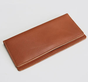 Slim Leather Money Clip for Men Vintage Long Wallet