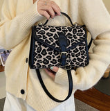 Leopard Print Square Bag Women Shoulder Messenger Bag