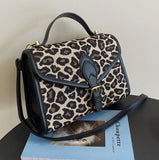 Leopard Print Square Bag Women Shoulder Messenger Bag