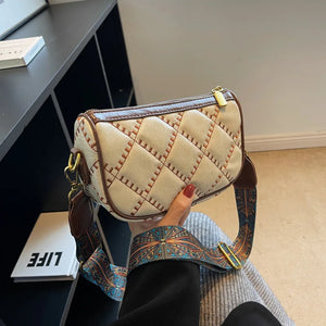 Texture Small Bag Female Autumn/winter Cross-body Bag