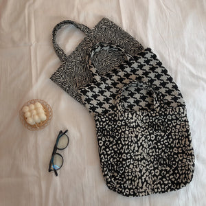 Thousand Bird Pattern Eco Bag Women's Shopper Bag With Flowers