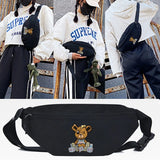 Bear Print Waist Bag Ladies Chest Bag Unisex Hip Bag Casual Handbags