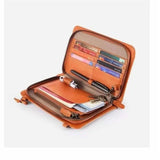3-Layer Crossbody Messenger Bag Zip Satchel PU Leather Shoulder Purse Handbag