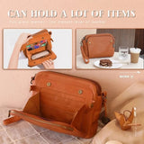 Three-Layer Leather Crossbody Shoulder Clutch Bag Handbag