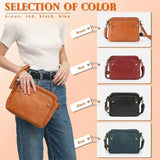 Three-Layer Leather Crossbody Shoulder Clutch Bag Handbag