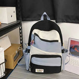 Three-color Stitching Nylon Laptop Backpack