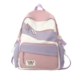 Three-color Stitching Nylon Laptop Backpack