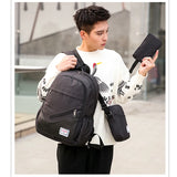 Three-piece Double Backpack Wear-Resistant Computer Backpack