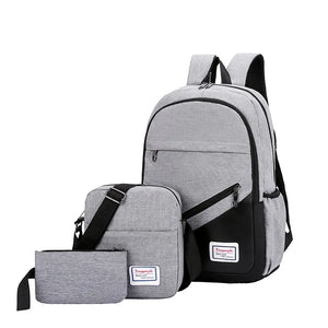 Three-piece Double Backpack Wear-Resistant Computer Backpack
