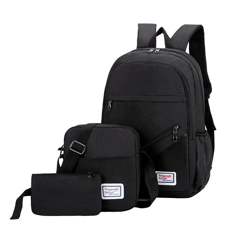 Three-piece Double Backpack Wear-Resistant Computer Backpack