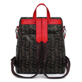 Tide Printed Ladies Backpack Multifunctional Youth College School Bag PU Ladies