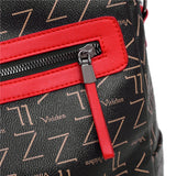 Tide Printed Ladies Backpack Multifunctional Youth College School Bag PU Ladies